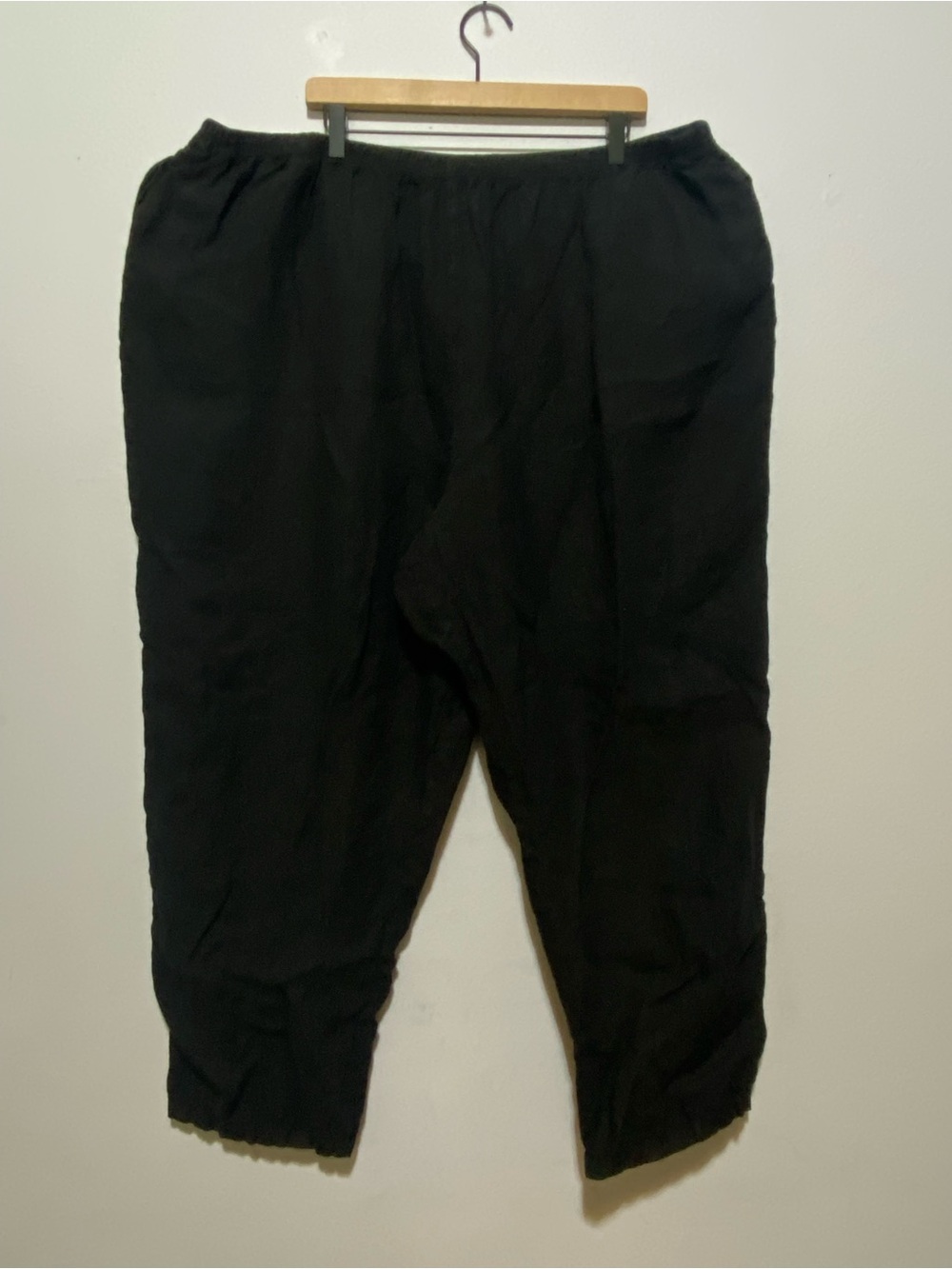 ON THE PLUS SIDE BY MAKING IT BIG WOMEN'S 100% Linen Black PANTS 5X